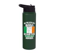 On The Eighth Day God Created The Irish Pride Heroes Stainless Steel Insulated Water Bottle