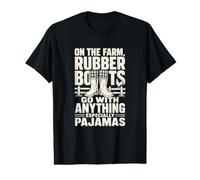 On the Farm Pajamas Rubber Boots Country Living Value Graphic T-Shirt