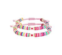 On The First Day Of School My And I A Bracelet For Kindergarten Preschool. Returning To Is An Adjustable Heart Shaped Clay Bead Jewelry Ga900ts-4a (White, 10cm)