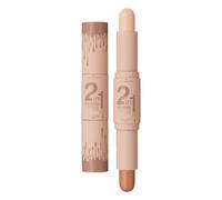 On-the-Go Multi-Shade Dual-Ended Highlight & Blush Stick - Creamy Blendable, Vegan Cruelty-Free, Defines Brightens, Fair/Light/Medium (02# Light lvory+)