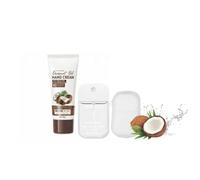 On-the-Go Portable Hygiene & Personal Care Kit, All in one Travel Essentials with Hand Sanitizer, Hand Cream, Paper Soap, Wet Wipes, Disposable mask, Perfect as a Gift (Coconut hand care set 3pcs)
