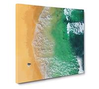 On the Gold Coast of Australia Modern Canvas Wall Art Print Ready to Hang, Framed Picture for Living Room Bedroom Home Office Décor, 14x14 Inch (35x35 cm)