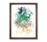 On The Gold Coast Of Australia Watercolour Modern Framed Print | A2 Walnut Framed Wall Art | Ready to Hang | Modern Beach Picture | Living Room Bedroom Lounge Office