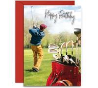 On the Green Golf Male Birthday Card - Medium Sized Card (A5 Size -148mm x 210mm) with Envelope