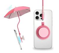 On The Grip Magnetic Umbrella Sunshade Phone Grip & Stand - Elegant Magsafe Compatible Phone Holder for Secure Grip and Hands-Free Viewing (Pink)