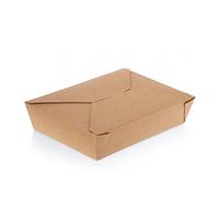 ON THE GROW Bio Box #2 Disposable Kraft Paper Takeaway Containers, 50 Pack Biodegradable On the Go Containers - 21.5 x 15.5 x 4cm - Leak & Heat Proof, Ideal for Lunch, Gifts & Party Leftovers