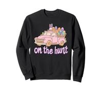 On The Hunt Easter Bunny Vintage Pink Truck for Toddlers Kid Sweatshirt