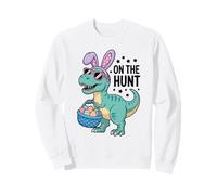 On The Hunt Funny T Rex Easter Bunny Dinosaur Boys Kids Sweatshirt