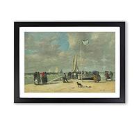 On The Jetty by Eugene Boudin Framed Print | A2 Black Framed Wall Art | Ready to Hang | Modern Nature Picture | Living Room Bedroom Lounge Office