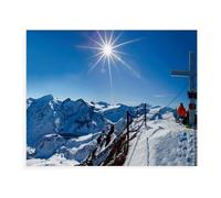On the Kitzsteinhorn with a View of the Glockner Group，1000 Pieces for Adults Beginner Challenging Family Activity Games DIY Crafts Puzzle for Home Decor Gifts（38x26cm）-BD67