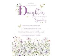 On The Loss of Daughter Sympathy/Condolence Card with Stunning Floral Design and Loving Words
