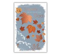 On The Loss of Your Dad Sympathy Card, Rose Gold Leaf Design, UK Made