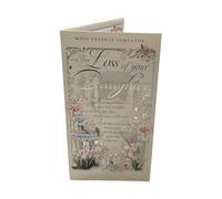 On the Loss of Your Daughter Birdbath Fountain Design Sympathy Opacity Card