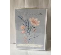 On The Sad Loss Of Your Sister Sympathy Card Condolence Blue/Pink Flowers/Gold Words(PH50284A)