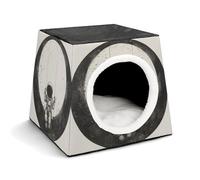 On The Moon Swing Cat Bed for Indoor Cats - Foldable Cat & Dog House with Removable Cozy Cushion, Waterproof Oxford Washable Pet House for Small Pets 13.8" X 13.8" X 11.8"