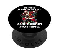 On The Naughty Dabbing List Regret Nothing Funny Santa PopSockets Adhesive PopGrip
