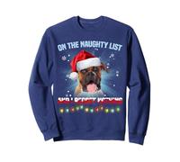 On The Naughty List And I Regret Nothing Boxer Dog Christmas Sweatshirt