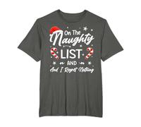 On The Naughty List And I Regret Nothing Fun Santa Hat Xmas T-Shirt
