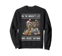 On the naughty list and I regret nothing raccoon ugly xmas Sweatshirt