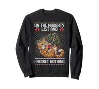 On the naughty list but I regret nothing cat ugly sweater Sweatshirt