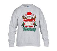 On The Naughty List i Regret Nothing Christmas Jumper Mens Sweatshirt Boys Pullover Christmas Jumper Novelty Unisex Gift Girls Kids Sweat Top Printed Design Sport Grey - XX-Large