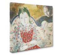 On The Pale Silver Sofa by Maurice Denis Classic Painting Canvas Wall Art Print Ready to Hang, Framed Picture for Living Room Bedroom Home Office Décor, 14x14 Inch (35x35 cm)