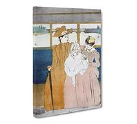 On The River By Mary Cassatt Canvas Print | Gallery Wrapped 30mm Frame Wall Art | 20x14 inches | Ready to Hang | Impressionist Landscape Picture | Living Room Bedroom Lounge Office