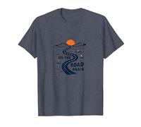 On The Road Again: Adventurous Desert Highway Journey T-Shirt, Men, Heather Blue, XL