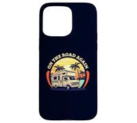 On The Road Again Camping Travel Road Trip Retro Sunset Case for iPhone 15 Pro Max