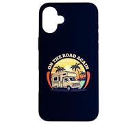 On The Road Again Camping Travel Road Trip Retro Sunset Case for iPhone 16 Plus