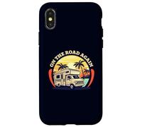 On The Road Again Camping Travel Road Trip Retro Sunset Case for iPhone X/XS