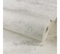 On The Rocks Distressed Concrete Stone Textured Wallpaper Grandeco Off White One Size