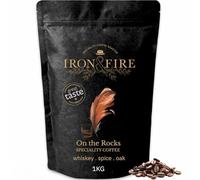 On the Rocks Whiskey Infused Coffee 1kg Whole Beans - Medium Roast with Whiskey, Spice & Oak Notes | Ideal for Espresso, French Press & Flat White Lovers - IRON & FIRE