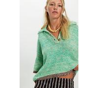 On The Roll Knit Polo at Free People in Mint Combo, Size: Medium - female