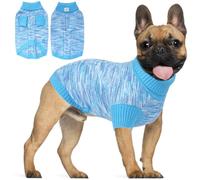 On The Roll Pet Clothing,Turtleneck Dog Sweater,Sweaters for Dogs Boys and Girls,Pullover Sweaters,Pet Knitted Clothes Suitable for Different Types,for Spring,Autumn and Winter(Blue Group,L)