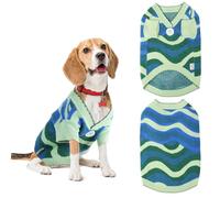 On The Roll Pet Sweaters for Dogs Boys and Girls,Knitted Clothing,Featuring a Wave Pattern Overlapping V-Neck Dog Sweater,Pet Clothes,Dog Sweaters,Fit for Different Seasons and Kind of Dogs(Green XL)