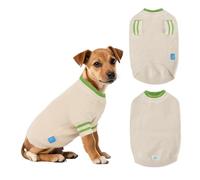 On The Roll,Two Tone Stacked Round Neck Pullover Dog Sweater, Pet Dogs Sweaters, Knitted Dog Clothing,Pet Clothes, Suitable for Dogs of All Seasons and Types(Apricot, L)
