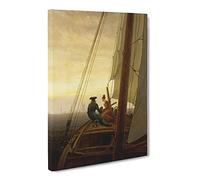 On The Sailing Boat By Caspar David Friedrich Canvas Print | Gallery Wrapped 30mm Frame Wall Art | 30x20 inches | Ready to Hang | Coastal Seascape Picture | Living Room Bedroom Lounge Office