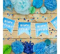 On The Wall Happy Birthday Blue Bunting - 4 Metres