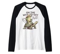 On The Way to Get It Together Funny Frog Turtle Cowboy Raglan Baseball Tee