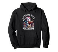 On To My Next Adventure Funny Dragon Reading Books Nerds Pullover Hoodie