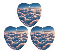 On Top of The Cloud Car Air Freshener, 3 Pcs Love form Hanging Air Freshener Cards, Long Lasting Fragrance Scented Cards for Car, Home, Office Black-style