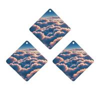 On Top of The Cloud Car Air Freshener, 3 Pcs Rhombus Hanging Air Freshener Cards, Long Lasting Fragrance Scented Cards for Car, Home, Office Black-style