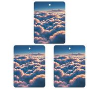 On Top of The Cloud Car Air Freshener, 3 Pcs Square Hanging Air Freshener Cards, Long Lasting Fragrance Scented Cards for Car, Home, Office Black-style
