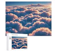 On Top of The Cloud Puzzle for Adults Wooden Jigsaw Puzzle for Mother's Day Premium Puzzle with Unique Art Design Challenging Brain Teaser Birthday Gift for All Ages 500 PCS