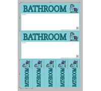 On Top Packaging Moving Day Sticker Set - Bathroom (22 Stickers) | Colour-Coded, Residue-Free, Waterproof & Durable | Multiple Sizes for Boxes & Furniture | Free Marker Pen for Easy Labelling