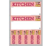On Top Packaging Moving Day Sticker Set - Kitchen (22 Stickers) | Colour-Coded, Residue-Free, Waterproof & Durable | Multiple Sizes for Boxes & Furniture | Free Marker Pen for Easy Labelling