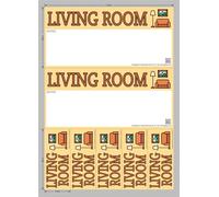 On Top Packaging Moving Day Sticker Set - Living Room (22 Stickers) | Colour-Coded, Residue-Free, Waterproof & Durable | Multiple Sizes for Boxes & Furniture | Free Marker Pen for Easy Labelling
