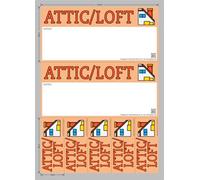 On Top Packaging Pre-Printed Room Labels, Attic/Loft, Colour Coded Waterproof Vinyl Stickers for Moving, Storage & Organising, Free Marker Pen Included