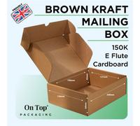 On Top Packaging Small Parcel Boxes - Pack Of 10 (20.8Cm X 13Cm X 6.8Cm) Premium 150K - E Flute Cardboard - Uk Made - Durable & Lightweight